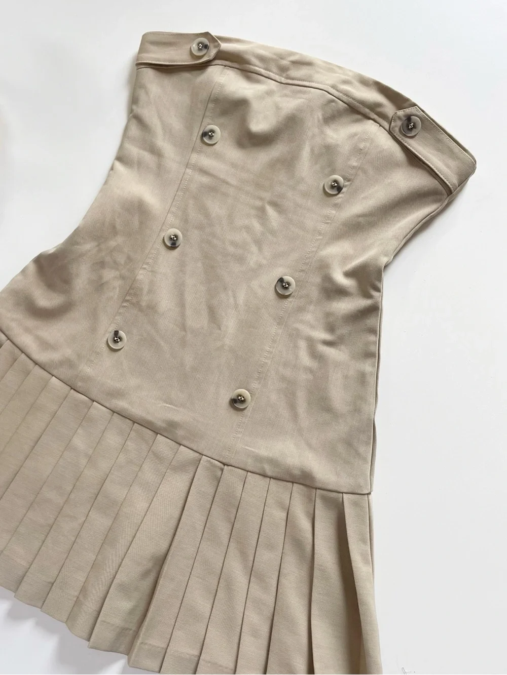 Anthropologie Maeve Pleated Strapless Dress | XXS